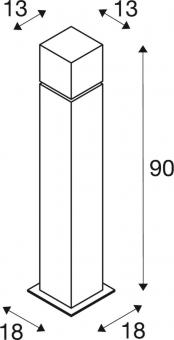 SLV SQUARE POLE 90 E27 Outdoor   1000346 