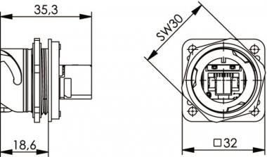 TG STX V1 Flanschset RJ45    J80020A0001 