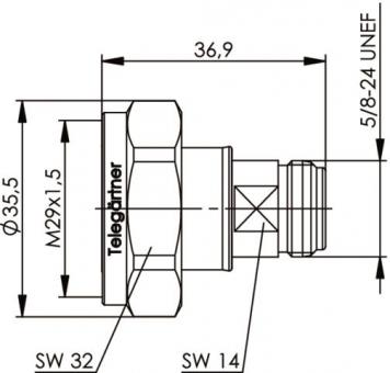 TEGA Adapter 7-16/ N (M-F)   J01122B0010 