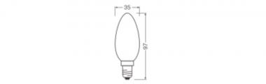 LEDV LED Kerze 3,4-40W/827 470lm 
