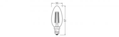 LEDV LED Kerze 3,4-40W/827 470lm 