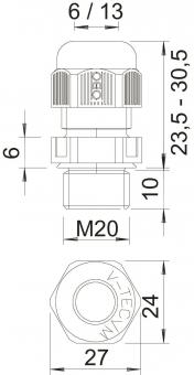 OBO V-TEC VM20 SW Kabelverschraubung 