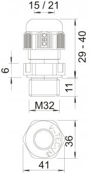 OBO V-TEC VM32 SW Kabelverschraubung 