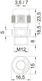 OBO V-TEC VM12 LGR Kabelverschraubung 