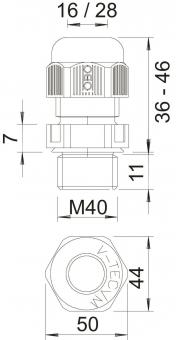 OBO V-TEC VM40 SGR Kabelverschraubung 