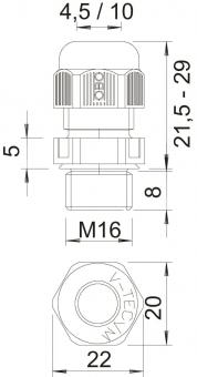 OBO V-TEC VM16 SW Kabelverschraubung 