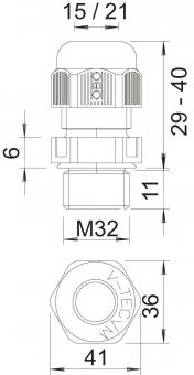 OBO V-TEC VM32 LGR Kabelverschraubung 