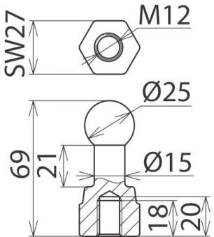 DEHN Kugelfestpunkt gerade m.     755200 