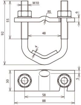 DEHN Bügelklemme St/blank f. D    308045 