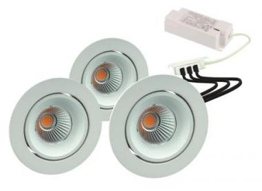 Rutec LED-Einbaustrahler3er   ALU57331WW 