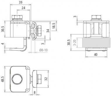 Dehn 372309    AKK DUL 8.10 KBF 3 20 V2A 