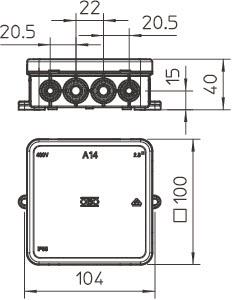 OBO A 14 Kabelabzweigkasten 100x100x38 