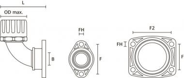 Hellermann HG16-90FL-PA66-BK 90° Flansch 