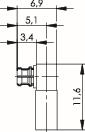 TG SMP-Kabelwinkelbuchse Cr    100025159 