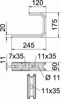 OBO TPD 245 FS Wand-u.Deckenbügel 