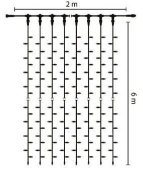 S&H LED Drape Lite 1200 2x6m 230V  59357 