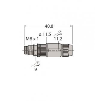 Turck Rundsteckverbinder M8x1  HAS5131-0 
