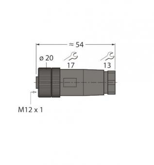 Turck M12 x 1 Rundsteckverbinder B8151-0 