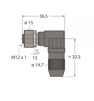 Turck M12 x 1 Rundsteckver-     HA8241-0 