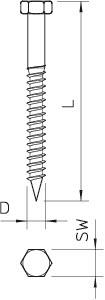 OBO HHWS 8x60 G Sechskantholzschraube 
