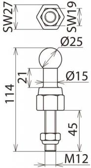 DEHN Kugelfestpunkt gerade m.     755245 