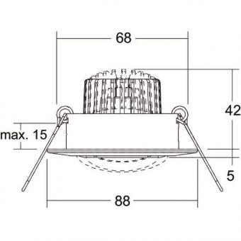 BRUM LED-Einbaustrahler d2w Chrom  BB13 