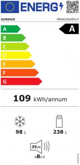 Gorenje NRK620AABXL4 sw inox Kühlkombi 