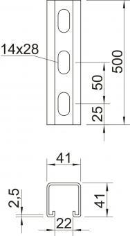 OBO MS4141P0500FT Profilschiene gelocht 