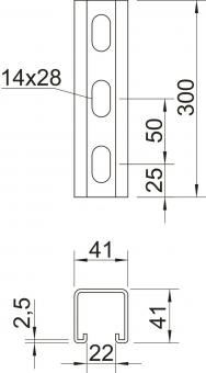 OBO MS4141P0300FT Profilschiene gelocht 