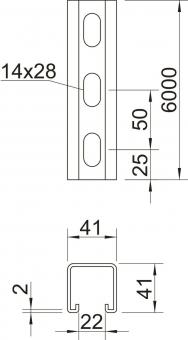 OBO MSL4141P6000FT Profilschiene gelocht 