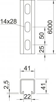 OBO MS4141P6000FS Profilschiene gelocht 