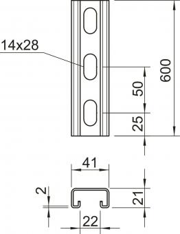 OBO MS4121P0600FT Profilschiene gelocht 