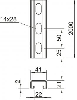 OBO MS4121P2000FS Profilschiene 