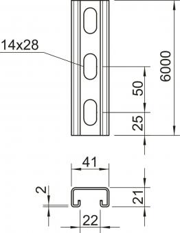 OBO MS4121P6000FS Profilschiene 