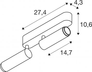 SLV GRIP! M Deckenaufbauleuchte  1009078 