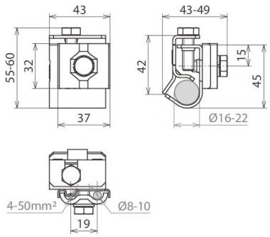 Dehn 540120   DRK 8.10 AQ4 50 W16.22 V2A 
