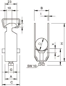 OBO 2056 34 ALU Bügelschelle 28-34mm Alu 