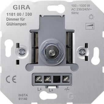GIRA 118100 Glühlampendimmeinsatz 