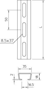 OBO AMS3518P2000A2 Profilschiene 
