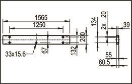 RIDI Anbauleuchte AB2-AS 1565x200mm 
