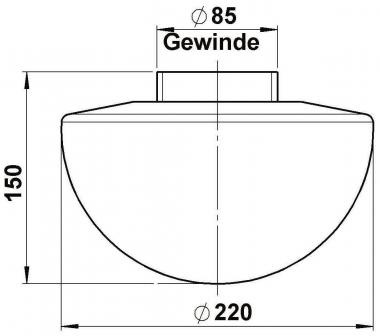 ALBE Glas opal matt, 220 mm     90210147 