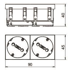 OBO STD-D3S RW2 Steckdose 33° 2-fach 