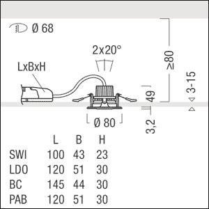 Zumtobel MICROS2 R68 900-930HE  60819365 
