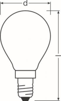 LEDV LED Tropfen 4,8-40W/827 470lm 