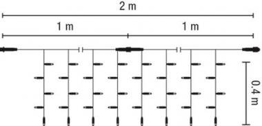 S&H LED-DrapeLite 240 2x0,4m 230V  58723 