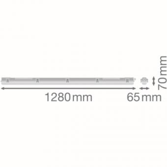 LEDV Feuchtraumleuchte housing IP65 Grau 
