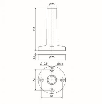 Werma Fuß m.integriertem Rohr   97584010 