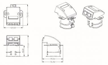 EFB FO Datendose UP 2 FTTH-OUTLET-LC-OS2 