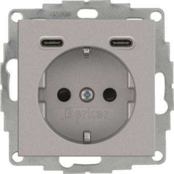 Berker Steckdose SCHUKO/USB CC  48151404 