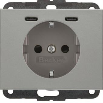 Berker Steckdose SCHUKO/USB CC  48157003 